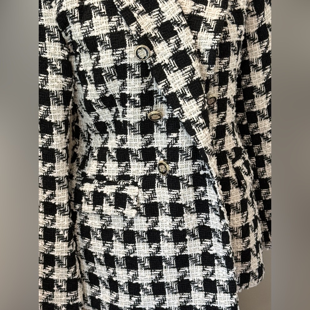 Women’s ZARA Double breasted houndstooth blazer jacket- Size Medium - Picture 2 of 5
